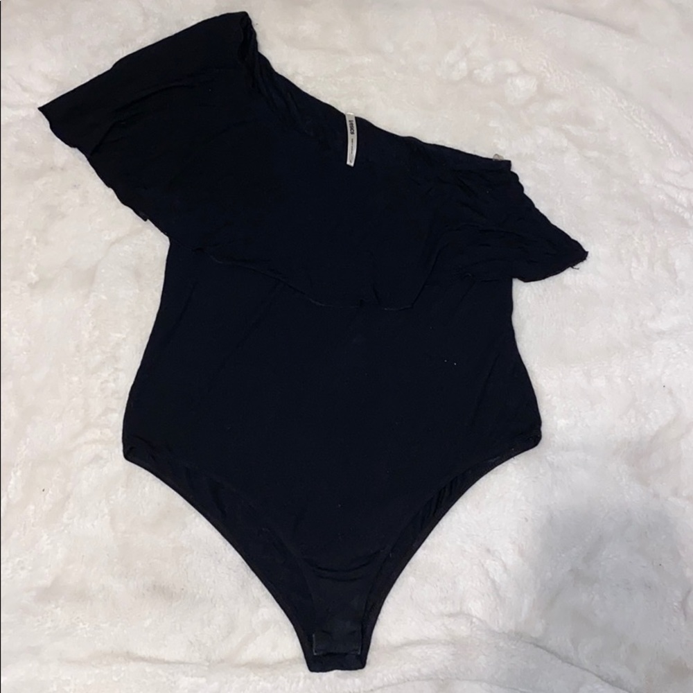 Black off the shoulder bodysuit